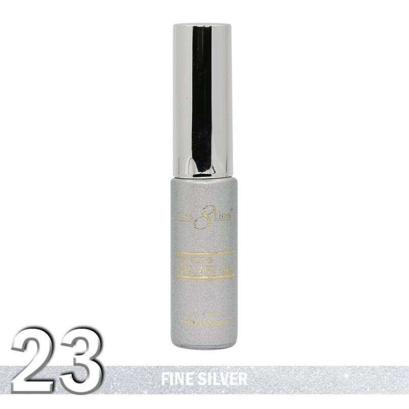 Cre8tion Detailing Nail Art Gel, 23, Fine Silver, 0.33oz KK1025